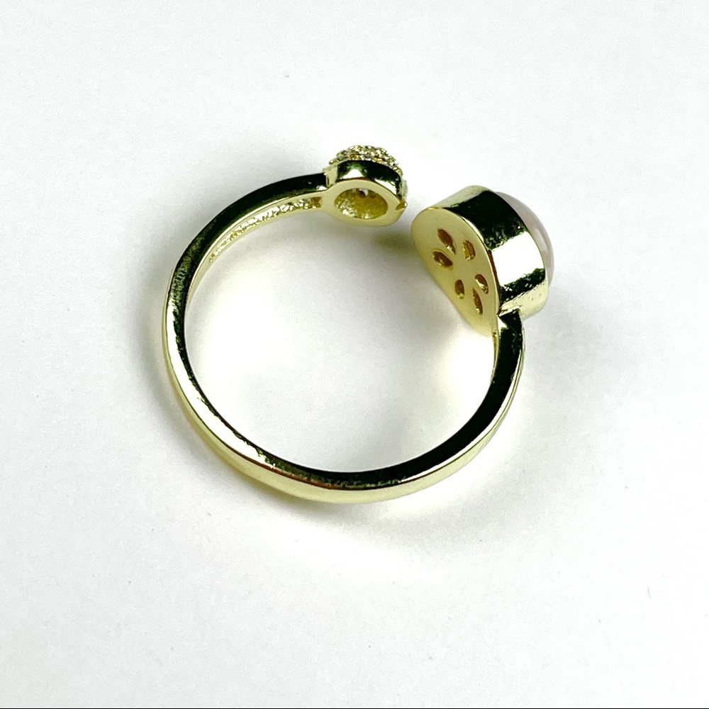 Natural Gemstone Adjustable Cuff Wrap Ring - image 2